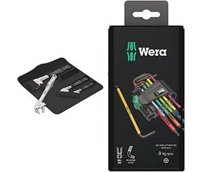 Wera '05020110001 6004 Joker 4 Set 1, self-Setting Spanner Set, 4 Pieces & 967SPKL/9BO Multicolour TX-Key Set, TX8 - TX40, 9pc, 05073599001