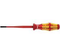 Wera 05020129001 160 iSS VDE Insulated screwdriver with reduced blade and handle diameter for slotted screws, 0.8 x 4 x 100 mm