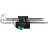 Wera 05022101001 Hex-Plus Key Set 950 PKL/7B SM High Torque with Ball-end and Magnetiser, Metric Long Chrome Plate, 1.5 mm-6 mm, 7-Piece