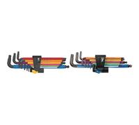 Wera 05022640001 950/9 Hex-Plus Multicolour Imperial 2, 9-teilig & 950 SPKL/9 SM HF Multicolour L-Key Set Metric BlackLaser with HOL