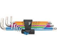 Wera 05022699001 3950/9 Hex-Plus Multicolour HF Stainless 1 L-key set, metric, stainless steel, with holding function, 9 pieces