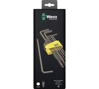 Wera 9 Pc Imperial Colour Stainless Steel 5/16"-3/8" Hex Ball End Key Set,022860