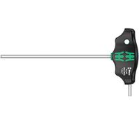 Wera 05023361001 454 HF T-Handle Hexagon Screwdriver Hex-Plus with Holding Function, Imperial, Imp 5/32" x 150 mm