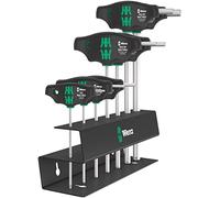 Wera 05023453001 454/7 HF Set 2, Cross Handle Screwdriver Set, 7 Pieces, Black, Hex-Plus - Metric