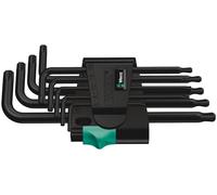 Wera 967 PKL TORX® Ball-end BlackLaser L-key set in a two-component clip, 9pc, 05024242001