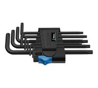 Wera 967 L/9 TORX holding function BlackLaser L-key set in a two-component clip 9pc 05024244001