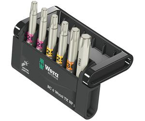 Wera 05056470001 Bit-Check 6 Wood TX HF 1, 6 pieces
