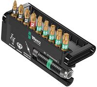Wera 05057116001 Bit-Check Set 8751-9/BDC BiTorsion Diamond Anti Cam-Out with Rapidaptor for Drill/Drivers, High Resistant Materials, PZ, PH, Torx 10pc