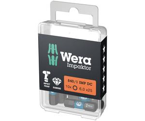 Wera 05057604001 840/1 IMP DC Hex-Plus DIY Impaktor bits, 4 x 25 mm, 10 pieces