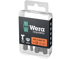 Wera 05057671001 868/4 IMP DC DIY Impaktor square head socket bits, # 2 x 50 mm, 5 pieces
