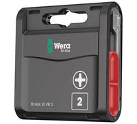 Wera Bit-Box 20 H PH2 Extra Hard bits for drill/drivers, 25mm, 20pc pack, 05057750001 , Black