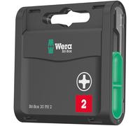 Wera 05057750001 H PH2 Extra Hard Bit-Box for Drill/Drivers, 0 W, 0 V, Black, 25 mm, 20-Piece