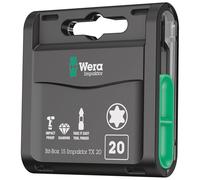 Wera 05057772001 Impaktor TX20 Tri Torsion Impact Anti Cam-Out Torx Bit-Box, 0 W, 0 V, Black, 20 x 25 mm, 15-Piece