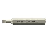 Wera 05058101001 800/0 Micro bits for slotted screws, 0.40 x 2.5 x 30 mm