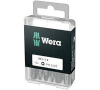 Wera 05072401001 Phillips Extra-Tough Bits 851/1 Z PH2 x 25 mm, Pack of 10