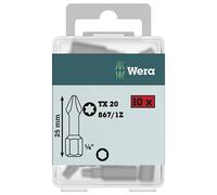 Wera 05072408001 Torx Extra-Tough Bits 867/1 Z TX20 x 25 mm, Pack of 10