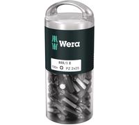 Wera 05072444001 4013288138491 DIY Pozidriv Bits 855/1Z PZ 100 pcs PZ2x25mm, Silver, PH2 / PZ2