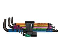 Wera 05073593001 Hex-Plus Hex Key Set 950 SPKL/9 High Torque Mulicolour with Ball-end, Metric Long 1.5 mm-10 mm, 9-Piece