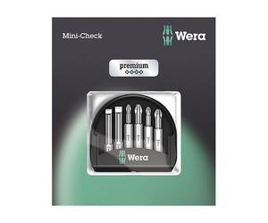 Wera 05073635001 Premium Mini-Check Slotted/PH/PZ Bits, 6-Piece Set