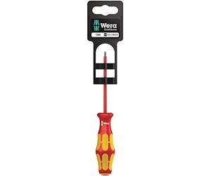Wera 05100000001 0.4 x 2.5 x 80 mm"160i SBVDE" Insulated Screwdriver for Slotted Screws - Silver