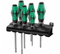 Wera 05105650001 6 Piece 334/6 Kraftform Screwdriver Set Slotted Flat PH +Holder