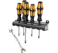 Wera 05136079001 Chiseldriver + Joker Double Open End Wrench Set 2 6-Pc