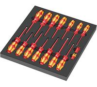 Wera 05150102001 9711 Foam Insert VDE Screwdriver Set 1, 16 Pieces, Red-Yellow