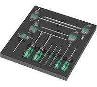 Wera 05150104001 9713 Foam Insert Hex Screwdriver Set 1, 12 Pieces, Black-green
