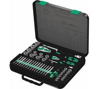 Wera 43 Pc 1/2" & 1/4" Zyklop Speed 8100 SA/SC2 Metric Socket,Ratchet Set,160785