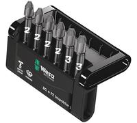 Wera 057692 Impaktor 6 Piece 50mm Long Pozi Impact Screwdriver Bit Set PZ2 & PZ3