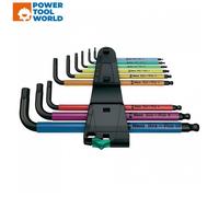 Wera 073593 HexPlus 9 Piece Multi Colour Ball End Hexagon Allen Key Set 1.5-10mm
