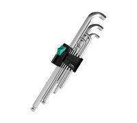 Wera 073594 Hex Plus Shallow Key Chrome Plated Ball End Set of 9 (1.5-10mm)