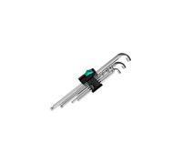 Wera 950 Hex-Plus 4 Chrome-plated Hex-Key Set, Metric, 1.5-10 mm, 9 Piece, 05073594001, Silver