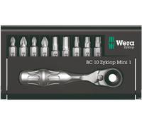 Wera 1/4in Drive Zyklop Mini Bit Ratchet & Screwdriver Bits PH/PZ/TX/Hex 073645