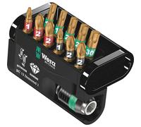 Wera Bit-Check 7 Pozi Diamond Coasted Bits Set + Rapidaptor Bit Holder, 057412