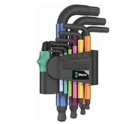 Wera 133164 9 Pce Multi Colour Stubby Short Hex-Plus Ball-End Hex Allen Key Set
