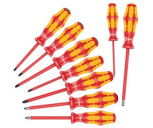 Wera 133355 Kraftform Plus VDE Insulated 9 Piece Slimline Screwdriver Set