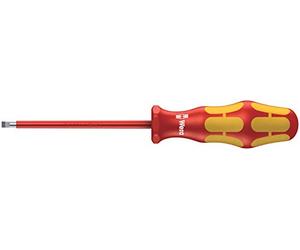 Wera 160 i Kraftform Plus Lasertip VDE Insulated Screwdriver, Slotted 0.8 x 4 x 100 mm, 05006115001