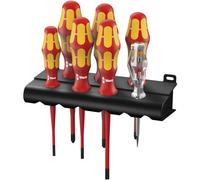 Wera 6480 Kraftform Plus VDE Slimline Screwdriver Set, Red, 7 Pieces