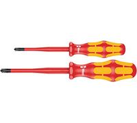 Wera 165 is PZ/S # 1 + 2 Screwdriver Set Kraftform Plus Series 100. with Reduced Blade Diameter, 2 Pieces, 05006470001