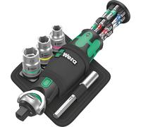 Wera 17 Pce 8009 Zyklop Pocket Set 2 3/8" Ratchet Screwdriver Bit Holder, 004281