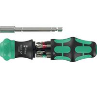 Wera 28 RA 1 Kraftform Kompakt 7 Piece Ratcheting Screwdriver Bit Holder, 051519