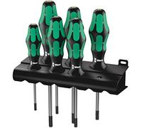 Wera 367/6 TORX® Bore Hole Kraftform Plus screwdriver set with rack, 6pc, 05138250001, Black