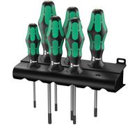 Wera 05138250001 Kraftform Plus 367/6 BO TORX Tamperproof Screwdriver Set, TX10 to 40, 6 piece