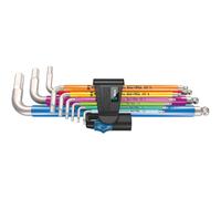 Wera 3950/9 Hex-Plus Multicolour HF Stainless 1 L-Key Set, Metric, Stainless Steel, with Holding Function, 9 Pieces - 05022699001