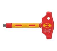 Wera 05005122001 410 i VDE B RA VDE Insulated Cross Handle Adapter Screwdriver with Ratchet Function for 3/8 Inch Sockets 3/8 Inch x 130 mm