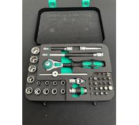 Wera 42 Piece 1/4" Zyklop Speed 8100 SA 2 Metric Socket & Ratchet Bit Set,003533
