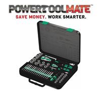 Wera 43 Pc 1/2" & 1/4" Zyklop Speed 8100 SA/SC2 Metric Socket,Ratchet Set,160785