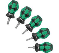 Wera 5 Piece Kraftform Stubby Set 2, Pozi PZ & Slot Short Screwdrivers, 008871