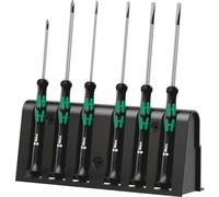Wera 2035/6 B Kraftform Micro Screwdriver Set, for electronic applications, PH/SL, 6 Piece, 05118152001, Silver